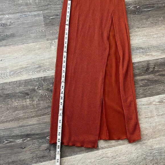7 Day Wknd Ribbed Cut out Maxi Dress with Slit Spaghetti Strap Size Small - Picture 8 of 11